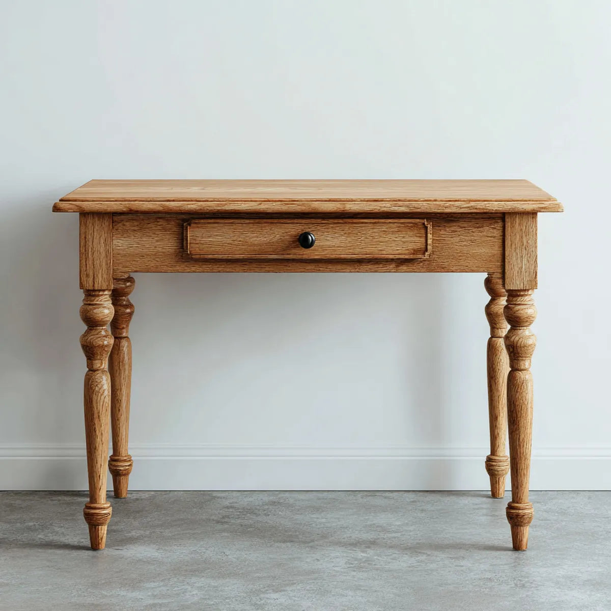 Bureau avec tiroir brun naturel en chêne massif rectangulaire 100 x 50 x 76 cm