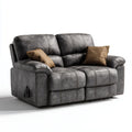 Canapé relaxation 2 places gris foncé en cuir synthétique PU 180 x 95 x 100 cm