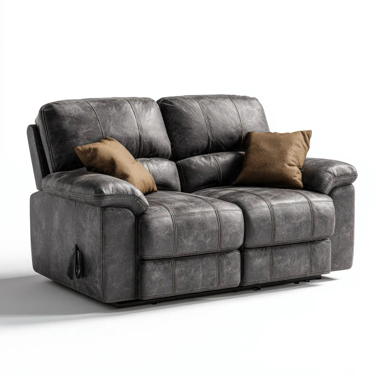 Canapé relaxation 2 places gris foncé en cuir synthétique PU 180 x 95 x 100 cm