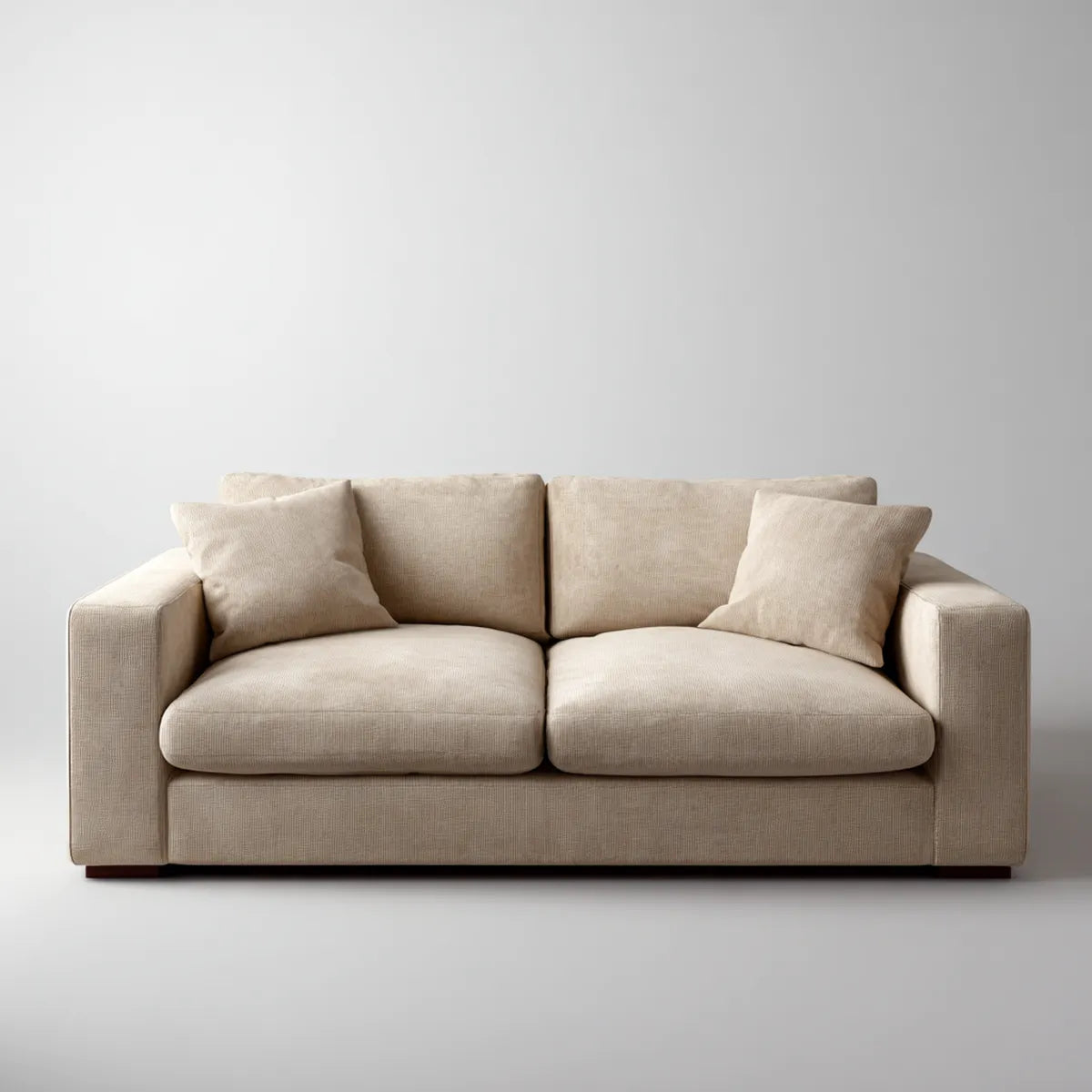 Canapé 2 places beige en polyester avec coussins amovibles 180 x 90 x 85 cm
