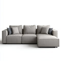 Canapé d'angle droit 3 places gris en polyester 280 x 160 x 85 cm