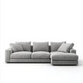 Canapé d'angle droit 4 places gris en polyester 280 x 165 x 85 cm