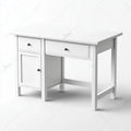 Bureau informatique blanc avec 2 tiroirs et caisson de rangement en MDF 100 x 50 x 75 cm rectangulaire