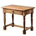 Bureau droit rectangulaire avec tiroir marron en chêne massif 120 x 65 x 76 cm