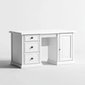 Bureau avec rangements blanc 120 x 60 x 75 cm en panneaux MDF rectangulaire